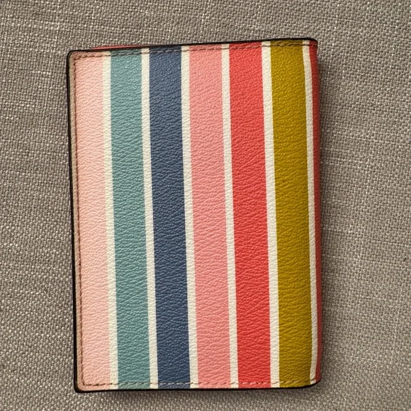 COACH Striped Passport Wallet in Multicolor Pastel Stripes - Picture 2 of 3